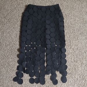 Commense Laser Cut Multi Circle Double Layered Skirt Size Xsmall